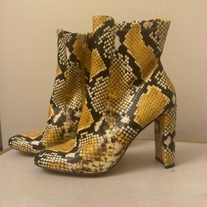 ALDO snakeskin heel booties